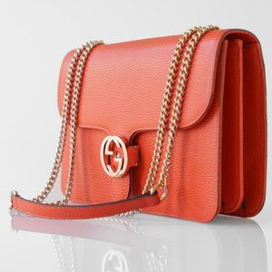 Authentic GG Orange Leather Cross Body Bag - NWT - excellent condition